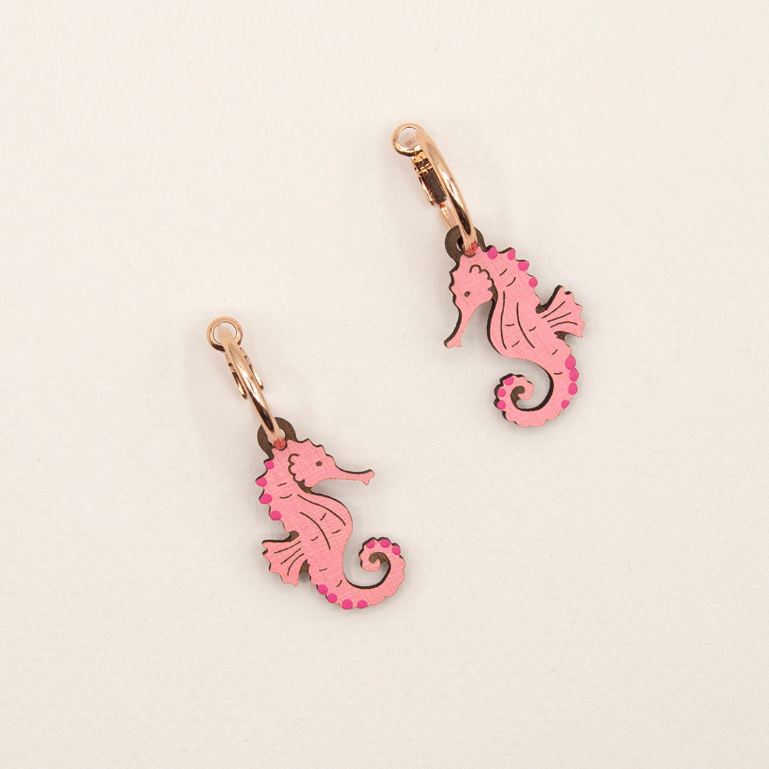 Pink Seahorse Earrings