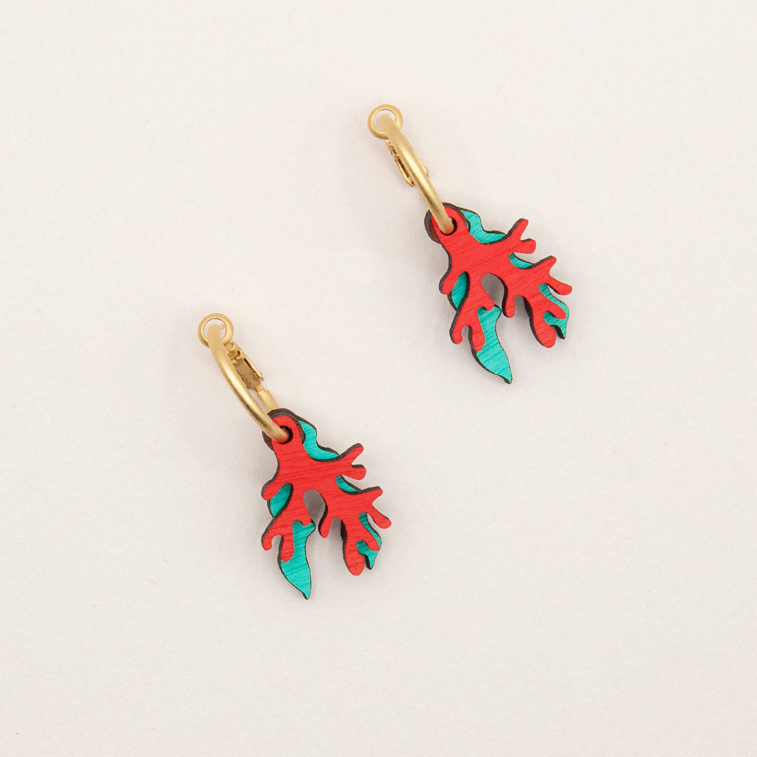 Coral & Seaweed Earrings