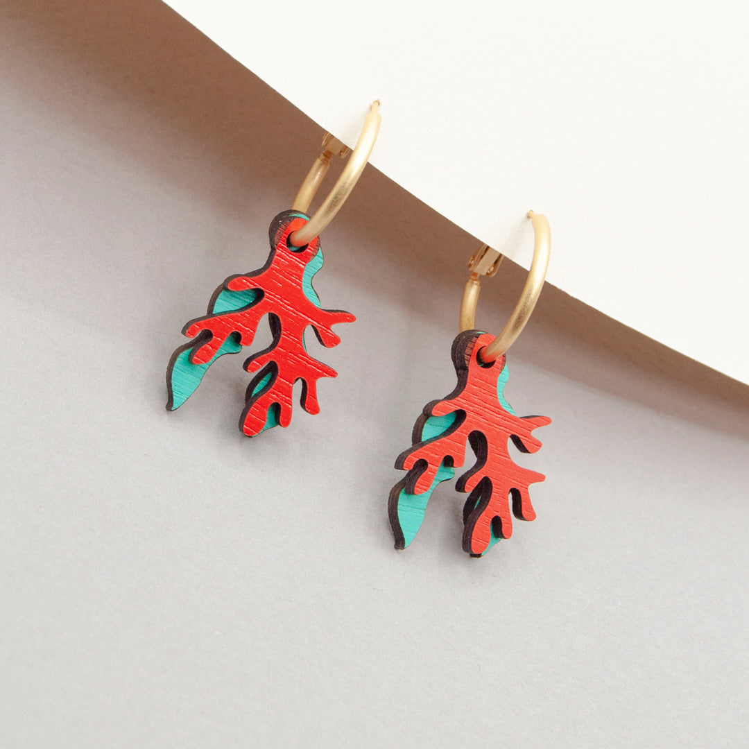 Coral & Seaweed Earrings