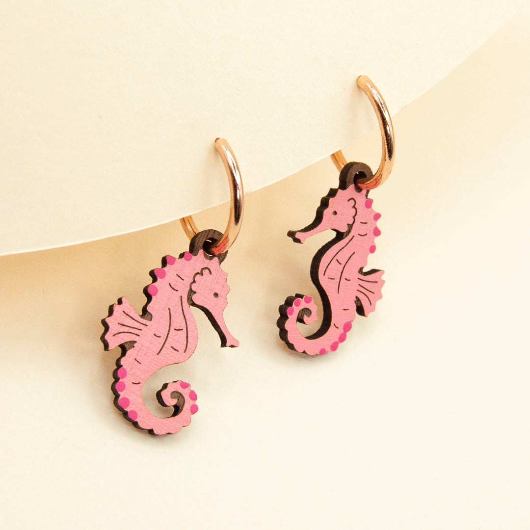 Pink Seahorse Earrings