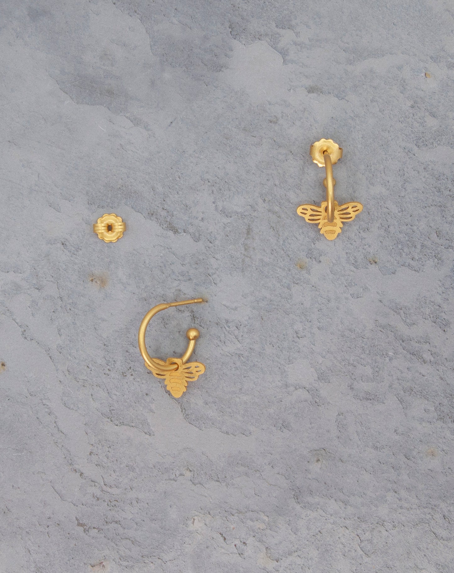 Bee 24K Gold Hoop Earrings
