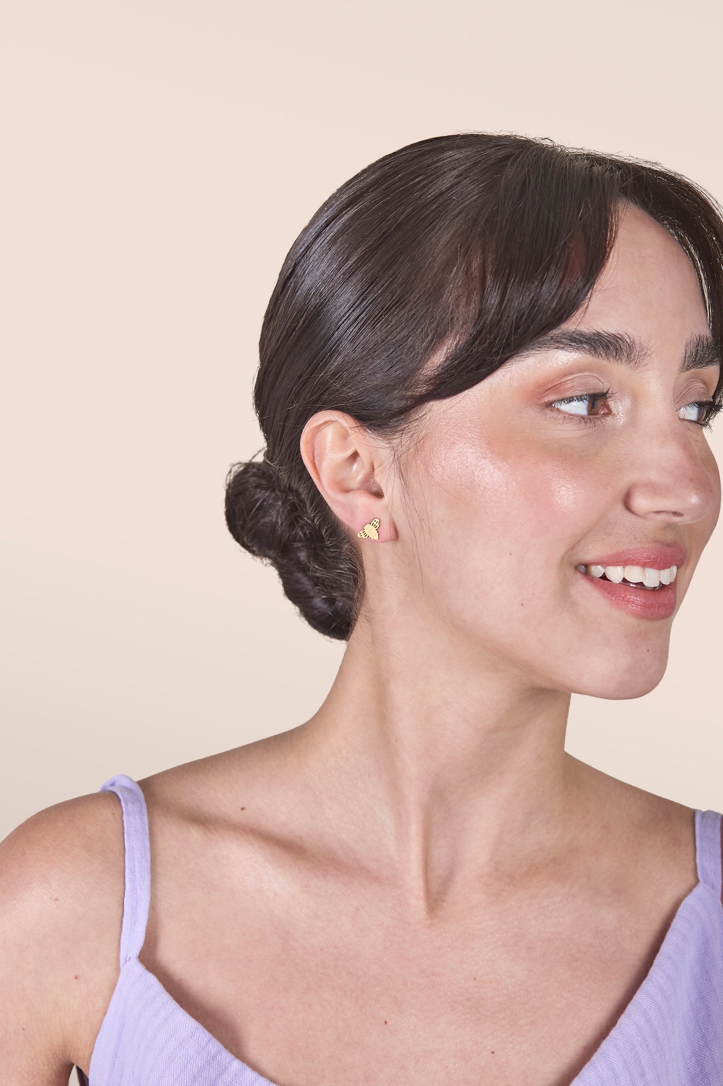 Bee 24K Gold Stud Earrings