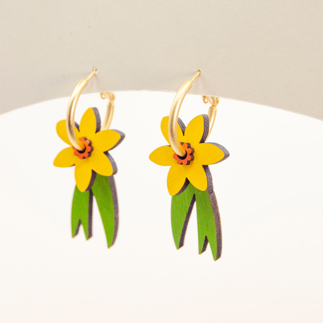 Daffodil Stem Earrings