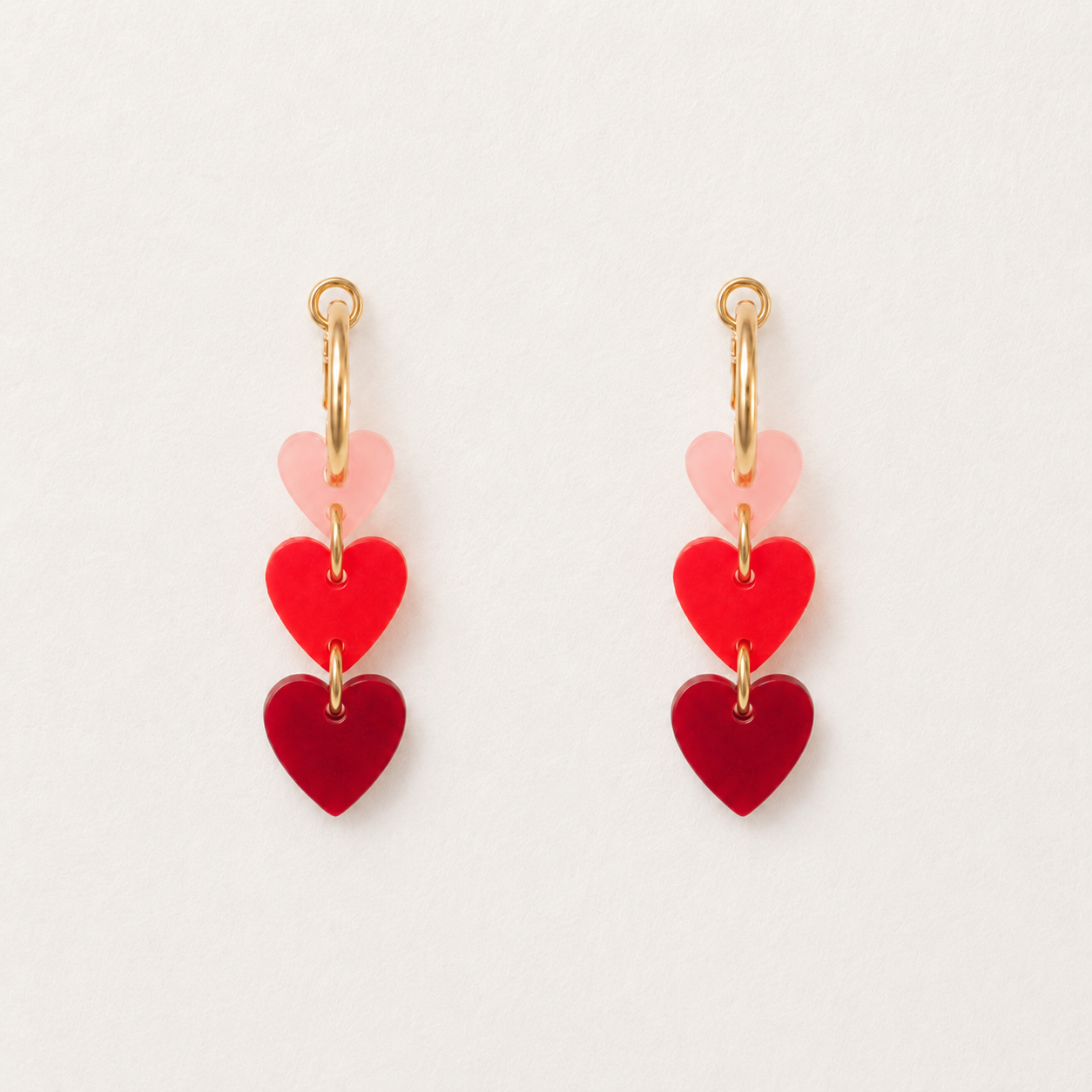 3 Besitos Red Earrings