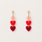 3 Besitos Red Earrings