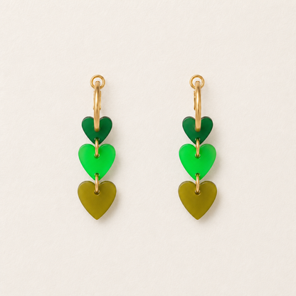 3 Besitos Green Earrings