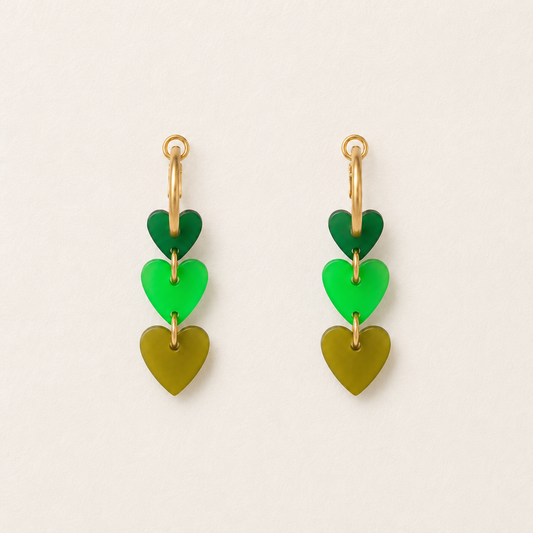 3 Besitos Green Earrings