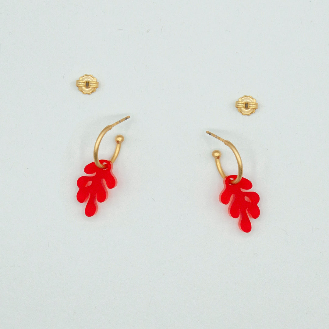 Coral Red Earrings