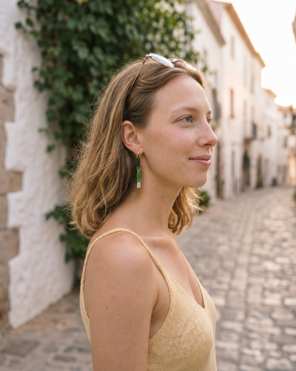 Bloc Green Earrings