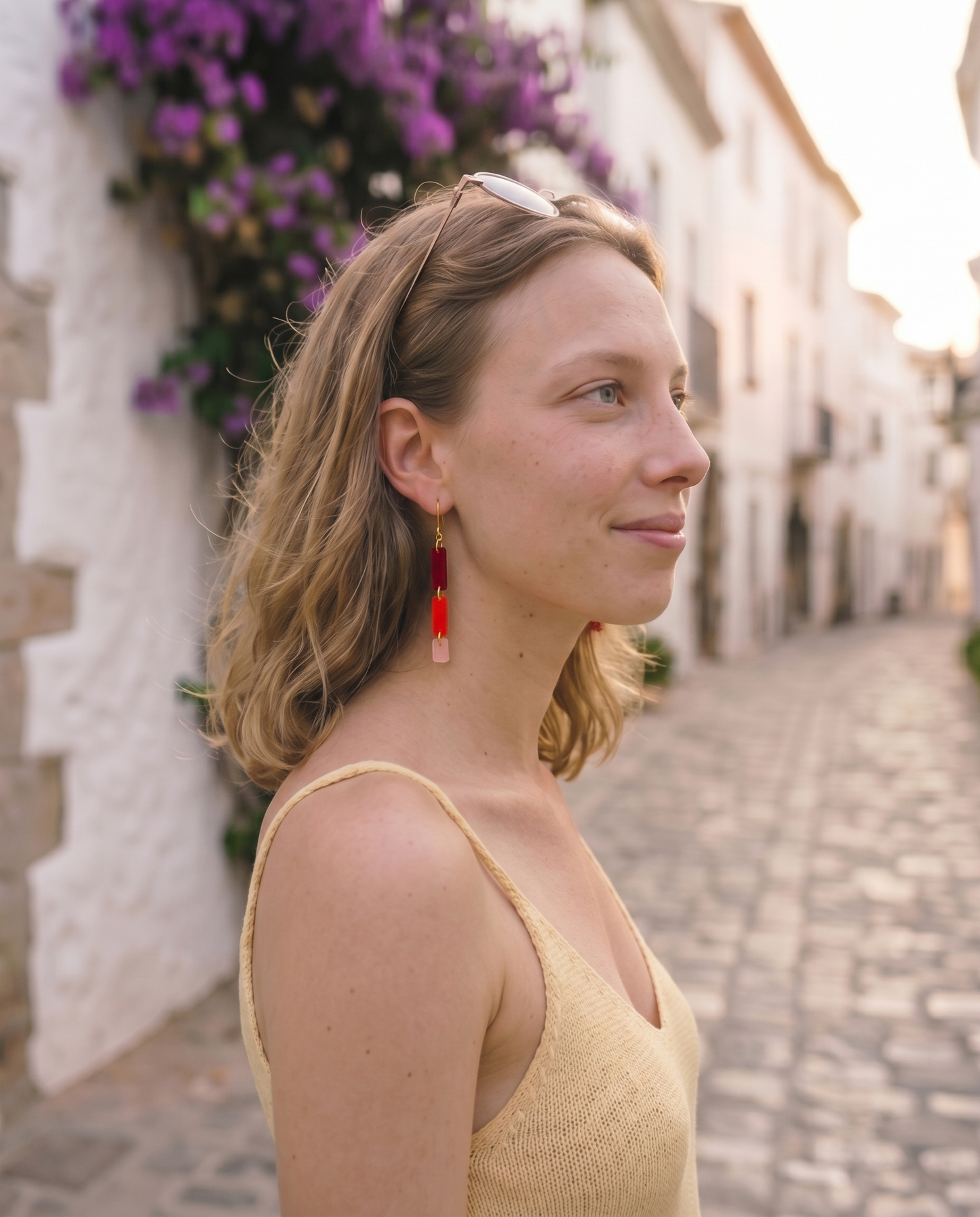 Bloc Red Earrings