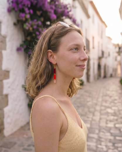Bloc Red Earrings