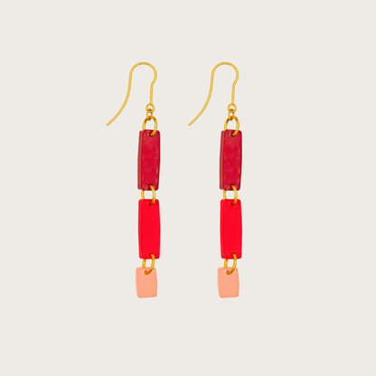 Bloc Red Earrings
