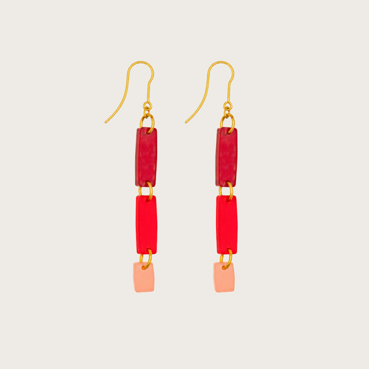 Bloc Red Earrings