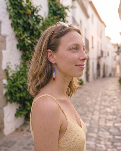 Bloc Violet Earrings