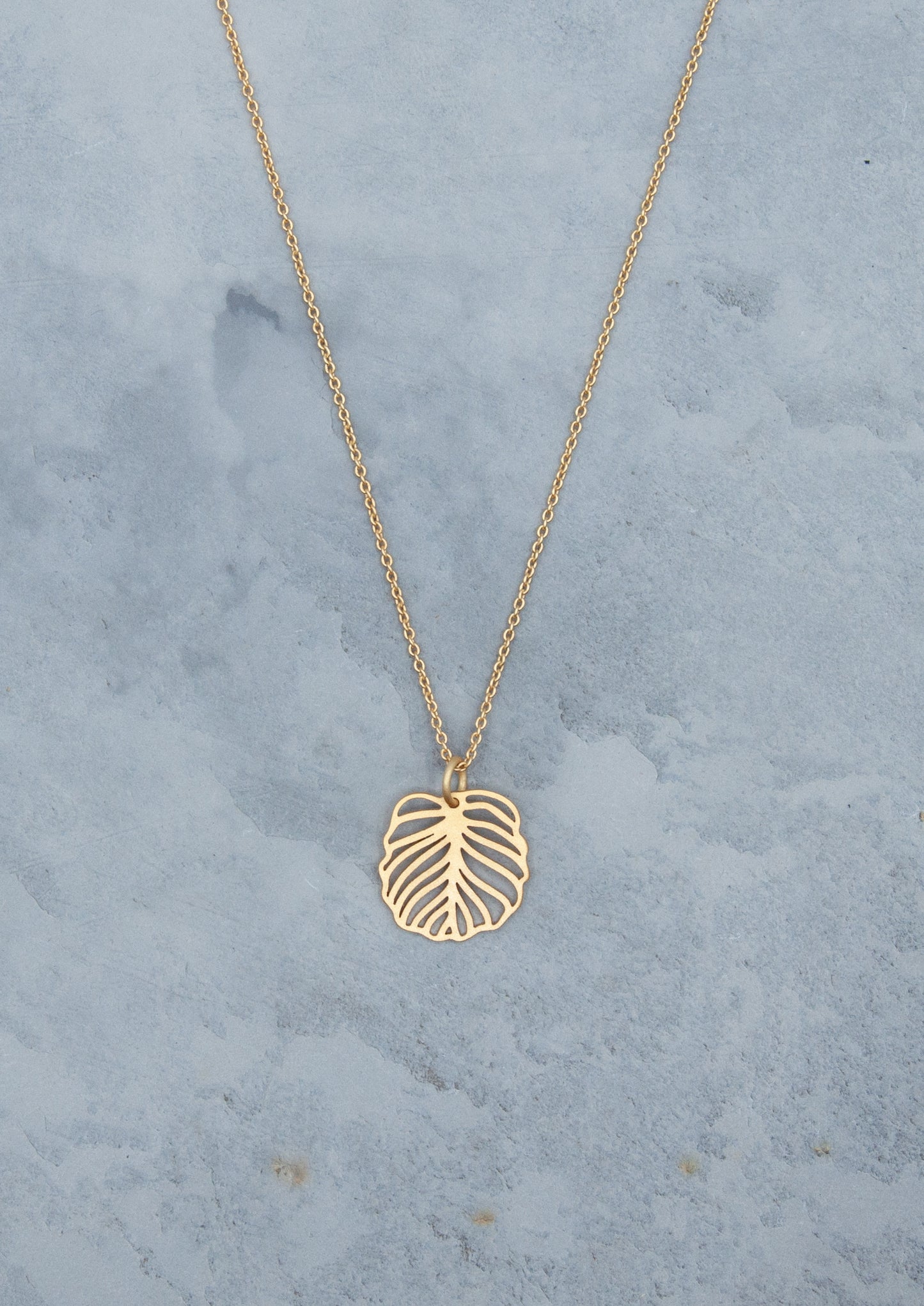 Calathea Leaf 24K Gold Pendant