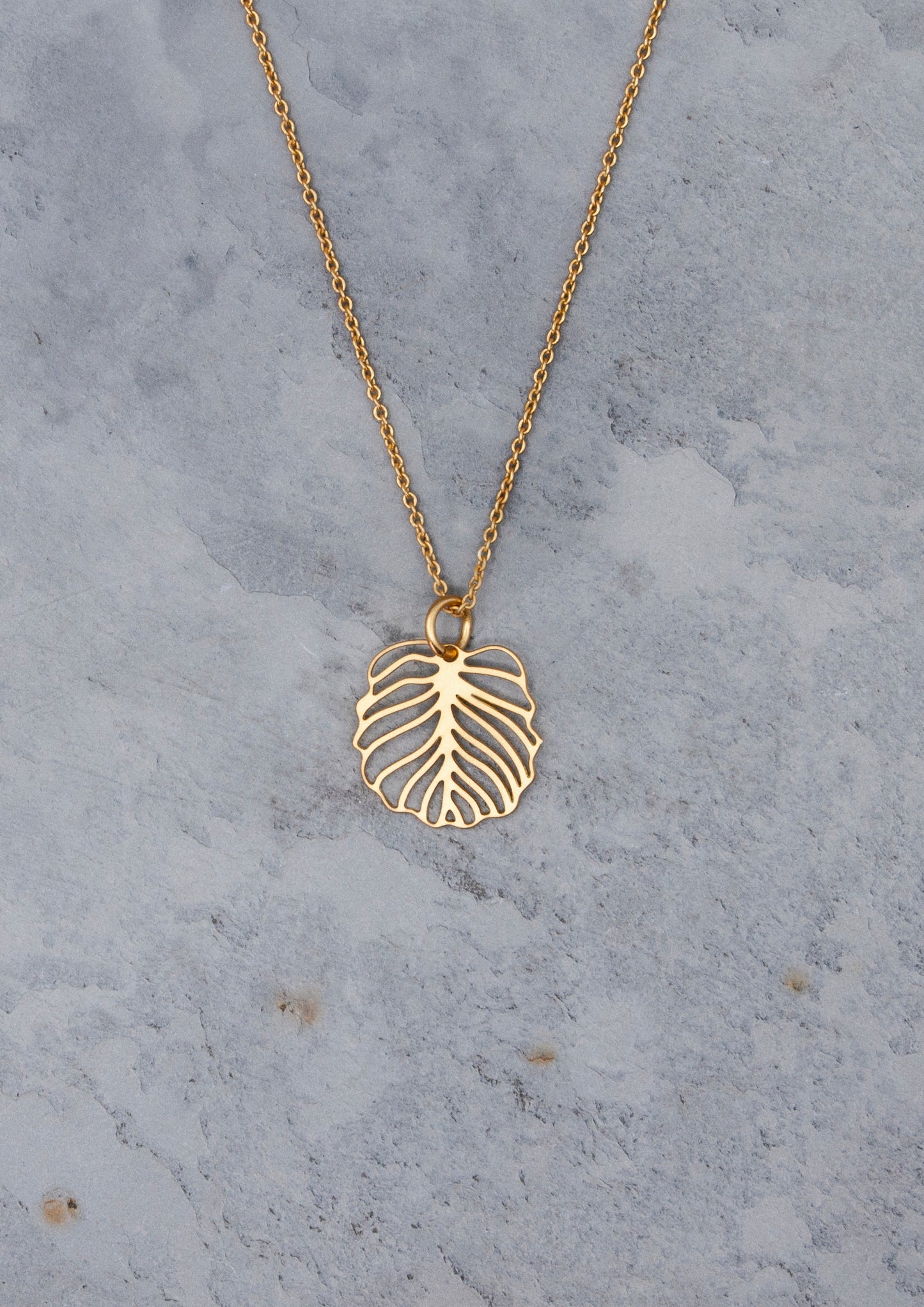 Calathea Leaf 24K Gold Pendant