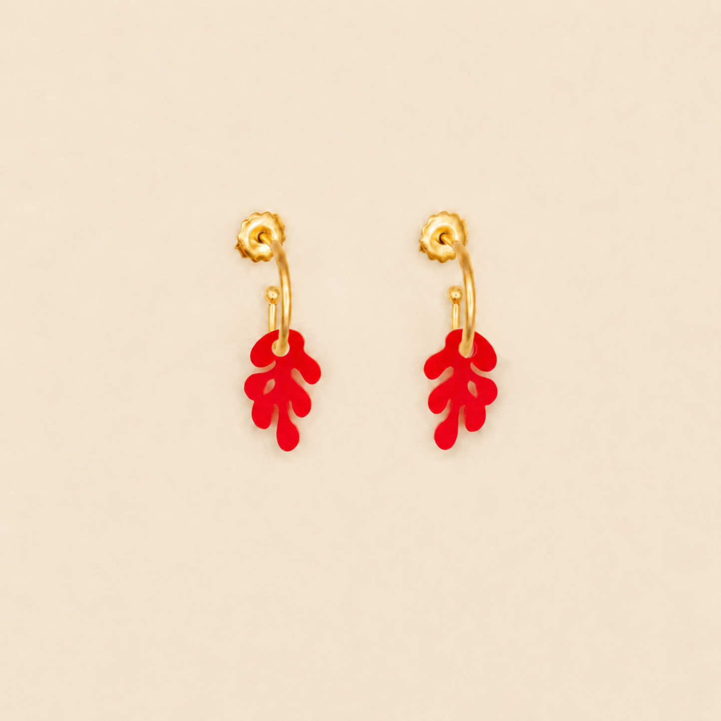 Coral Red Earrings