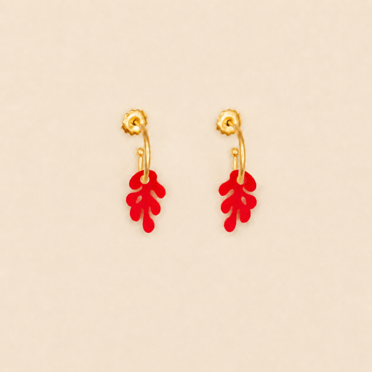 Coral Red Earrings