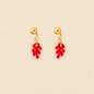 Coral Red Earrings