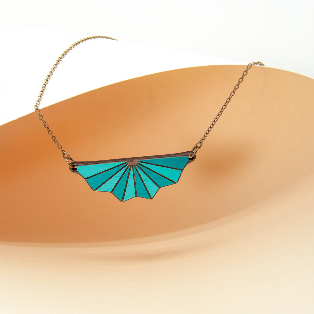 Fan in teal Materia Rica