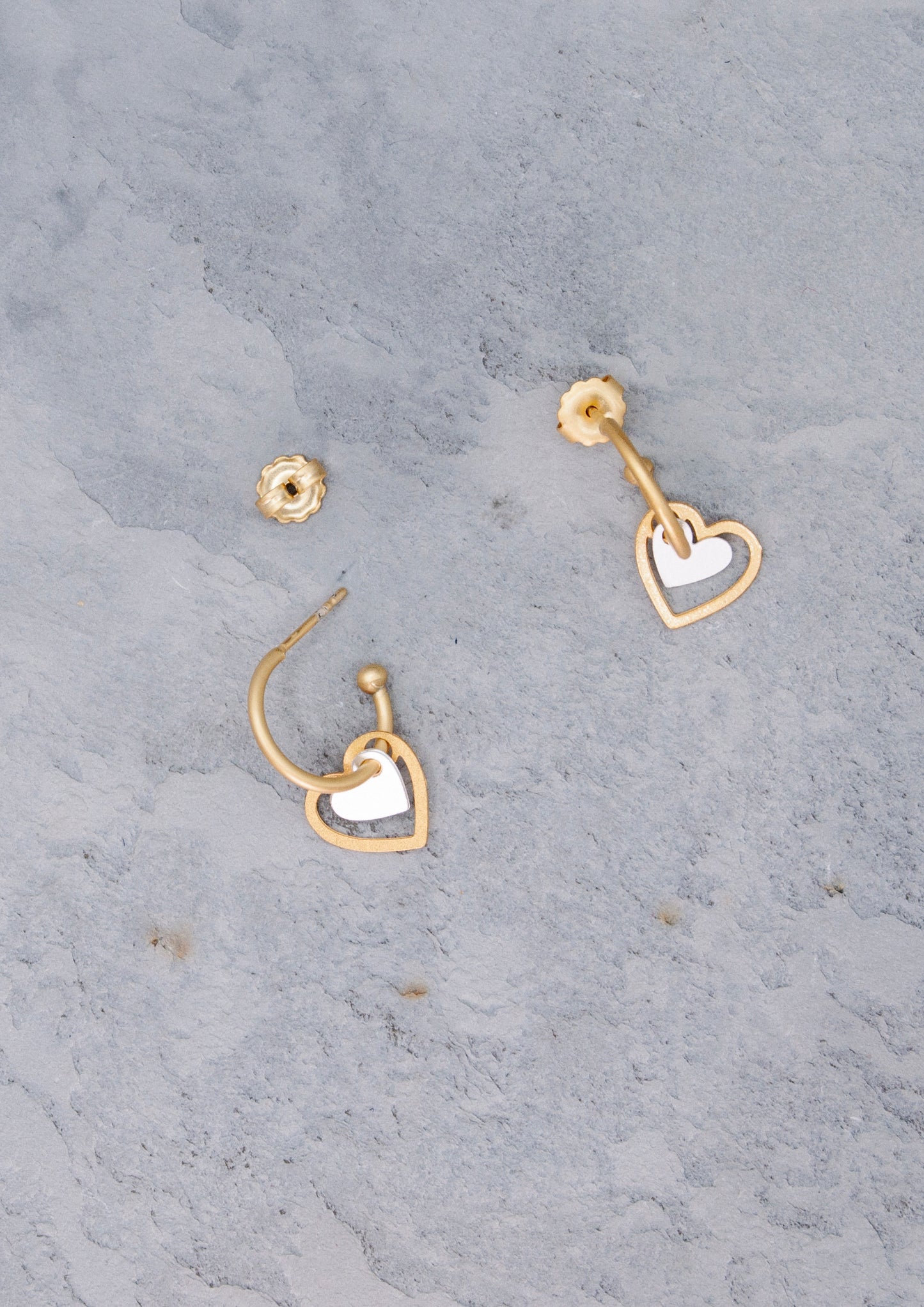 Heartbeat Gold and Silver Hoop Earrings