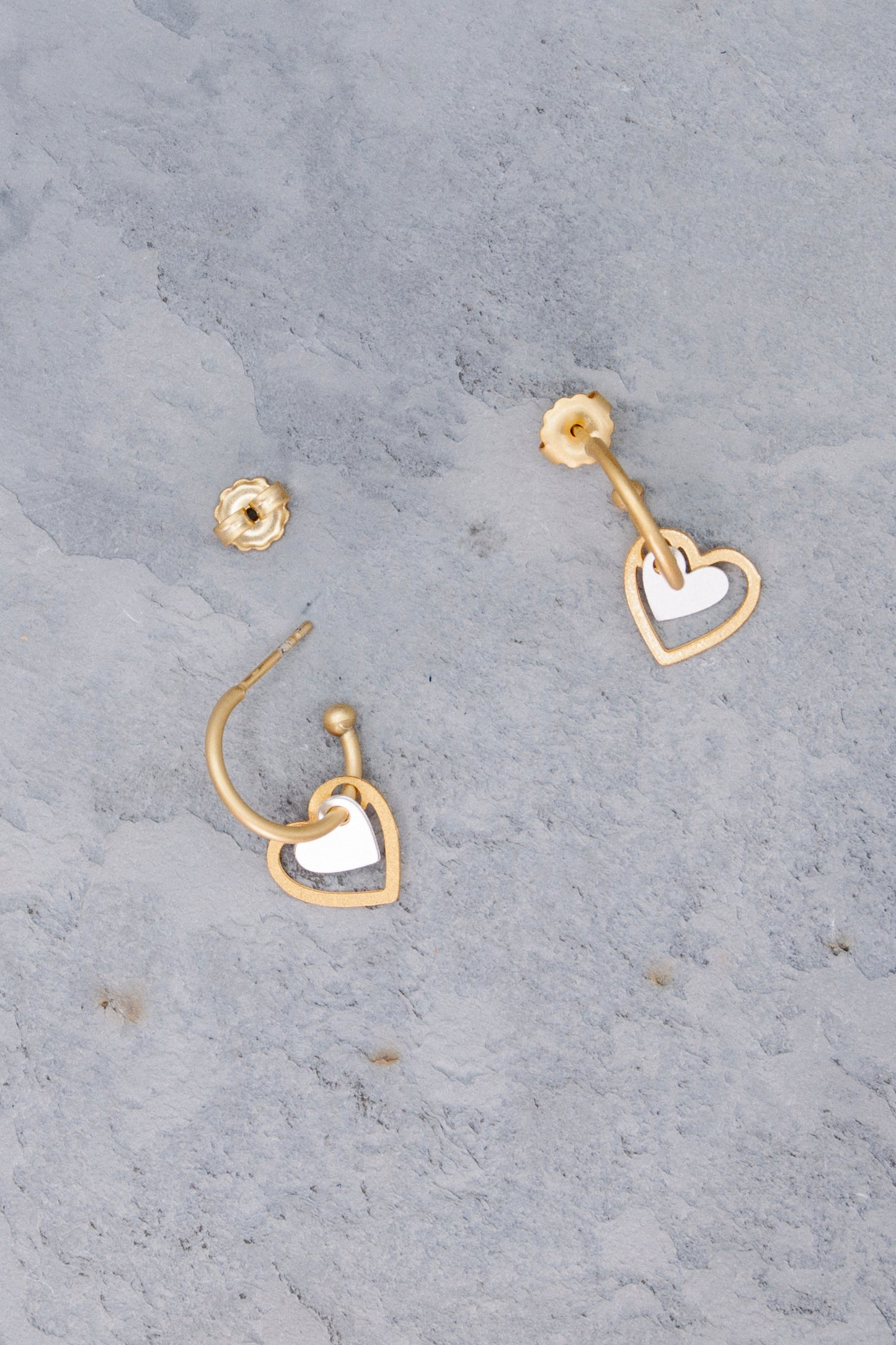 Heartbeat Gold and Silver Hoop Earrings