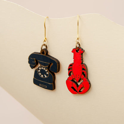 Lobster & telephone Earrings Materia Rica