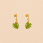 Monstera Green Earrings