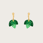 Twin Leaf Green Earrings