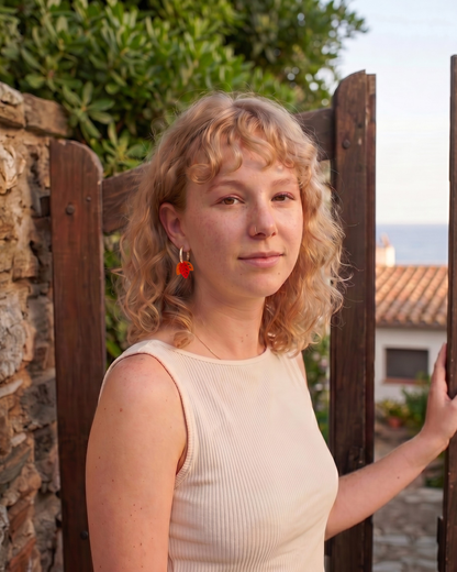 Twin Leaf Orange Earrings