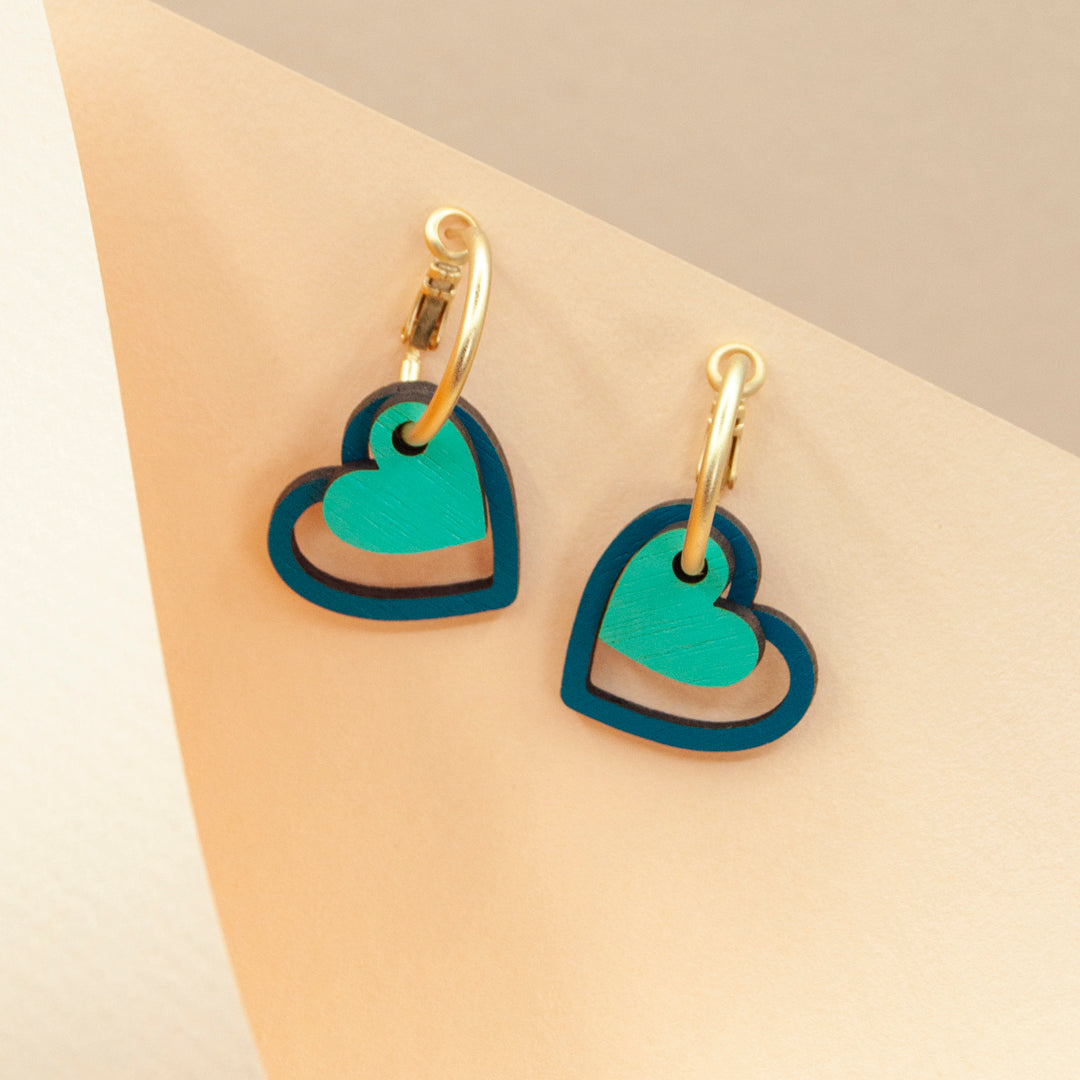 Green Heartbeat Earrings