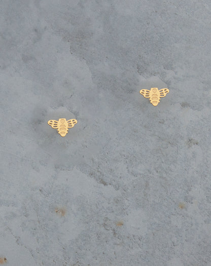 Bee 24K Gold Stud Earrings
