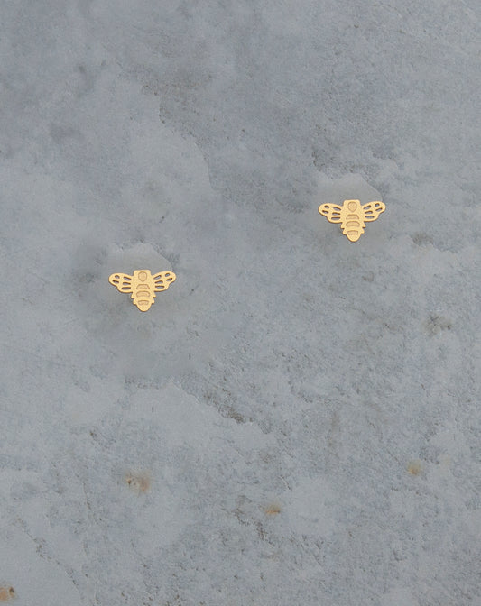 Bee 24K Gold Stud Earrings