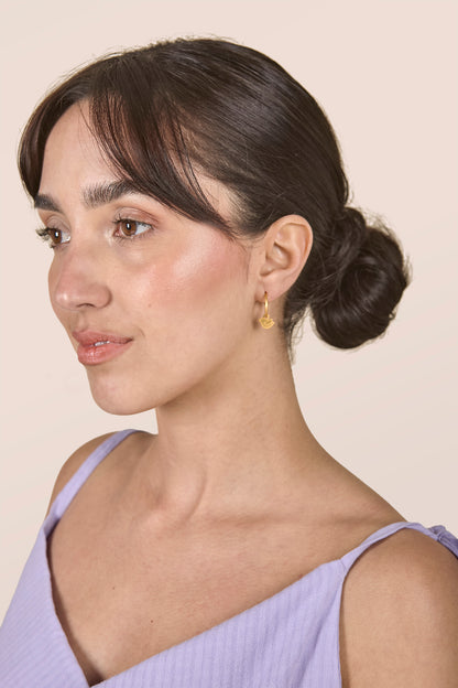 Golden Freedom 24K Gold Hoop Earrings