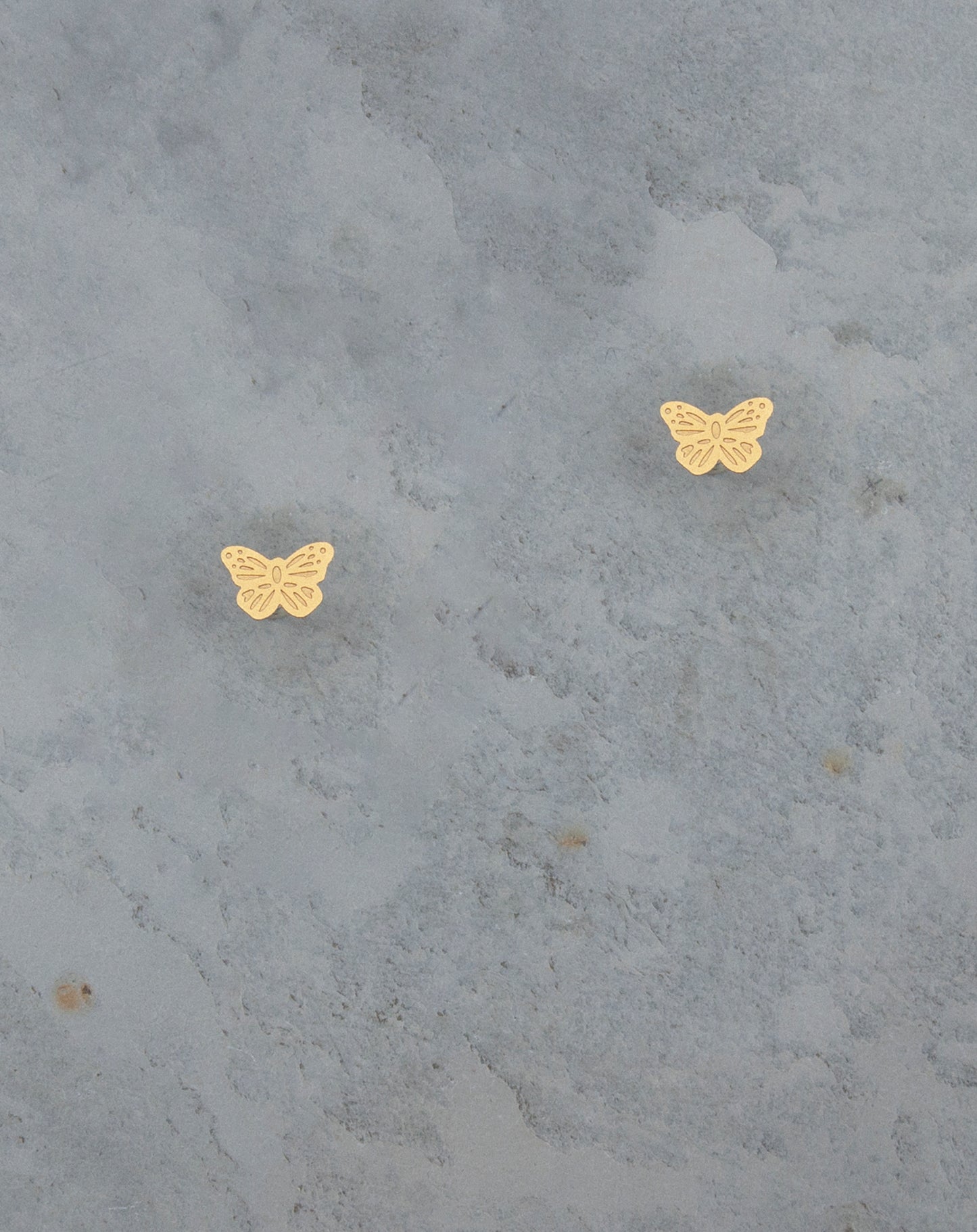 Butterfly 24K Gold Stud Earrings