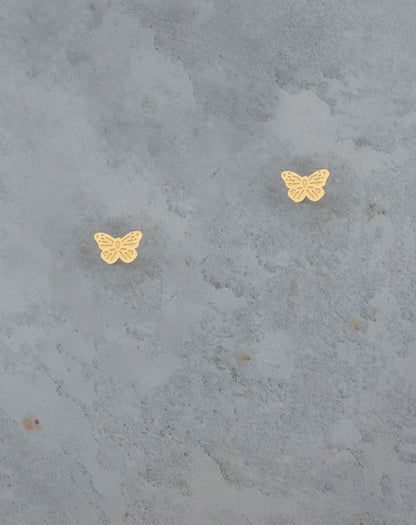 Butterfly 24K Gold Stud Earrings