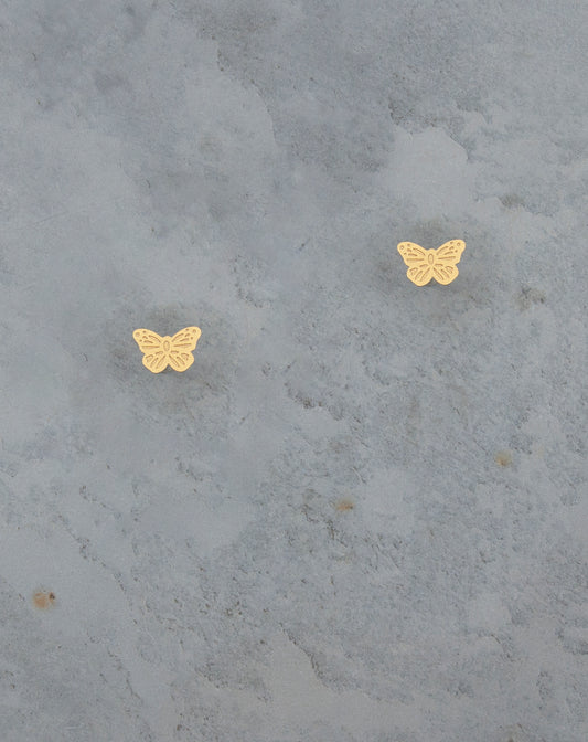 Butterfly 24K Gold Stud Earrings