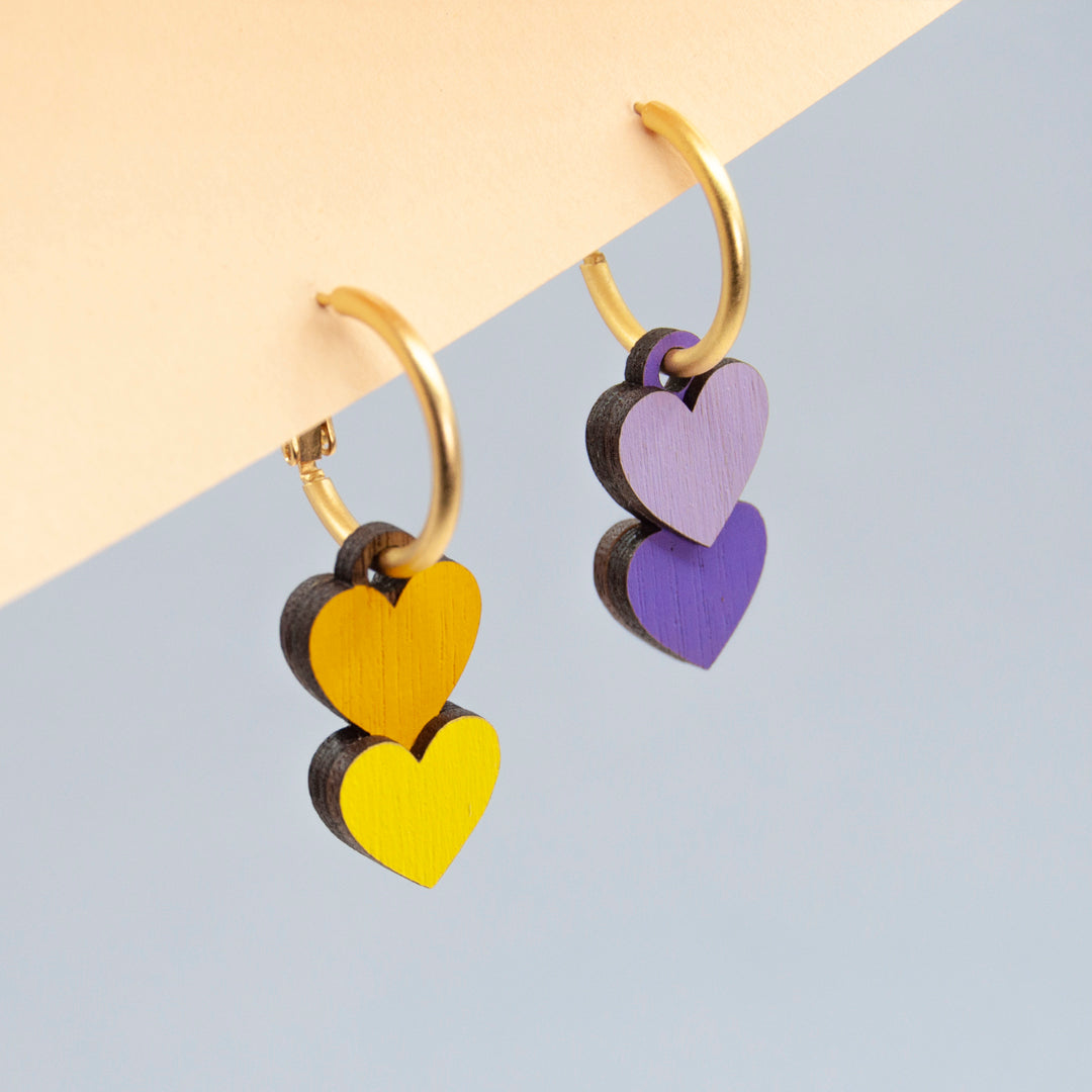 March Flip Hearts Earrings