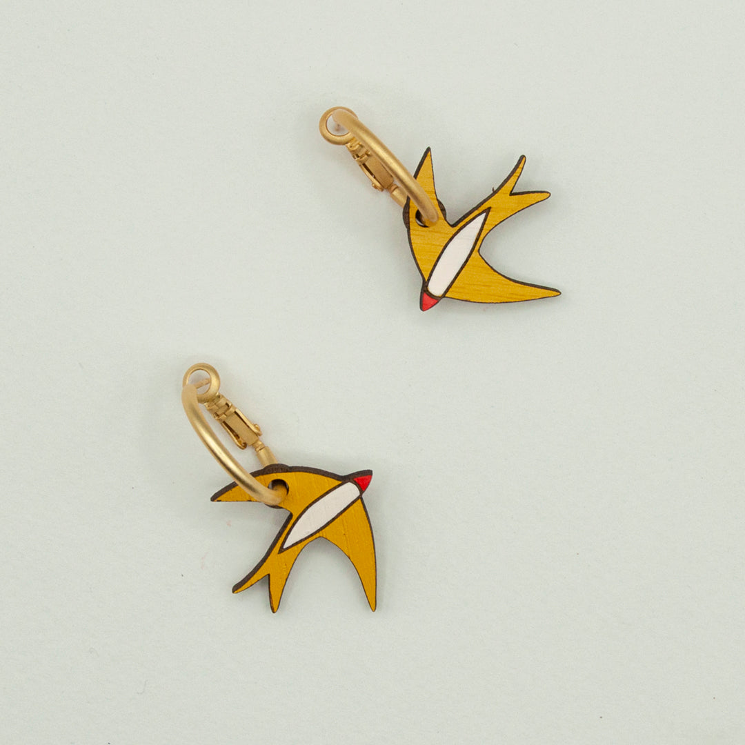 Honey Yellow Swallow Earrings