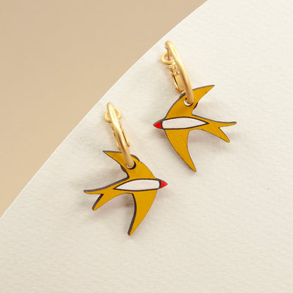 Honey Yellow Swallow Earrings