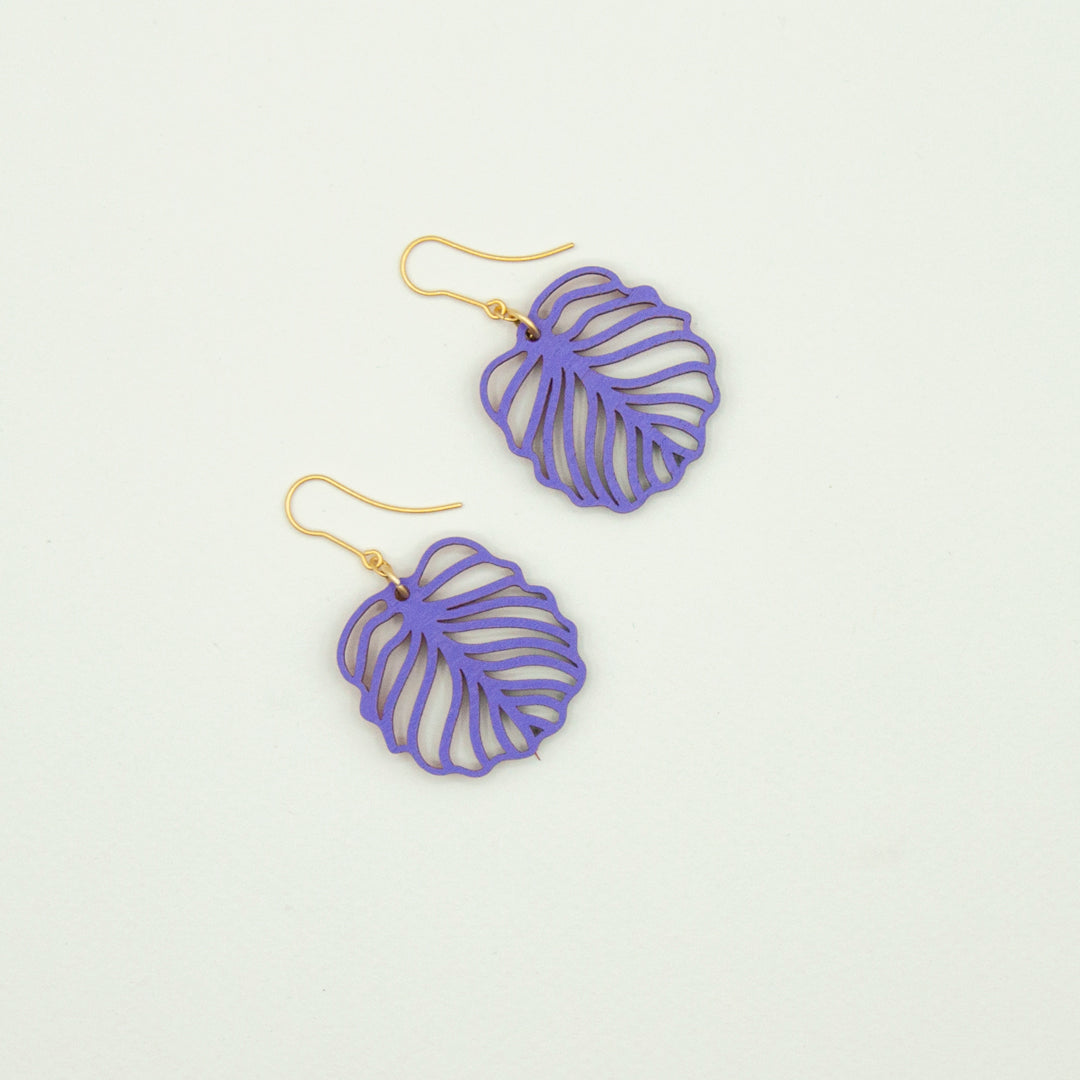 Striped Leaf Dusk Earrings