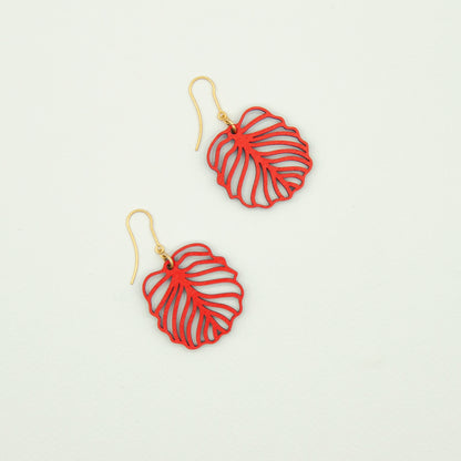 Striped Leaf Dusk Earrings