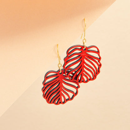 Striped Leaf Dusk Earrings