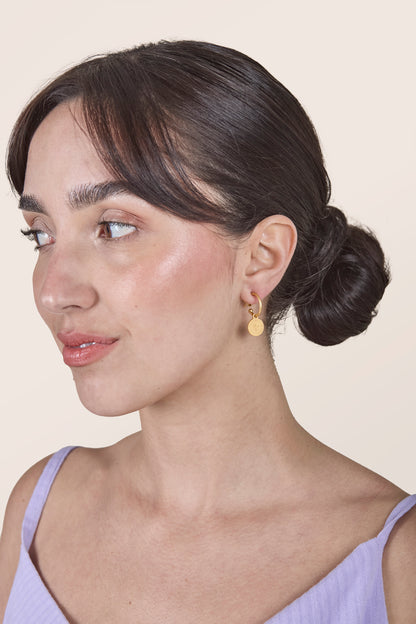 Sun & Moon 24K Gold Hoop Earrings