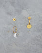 Sun & Moon 24K Gold Hoop Earrings