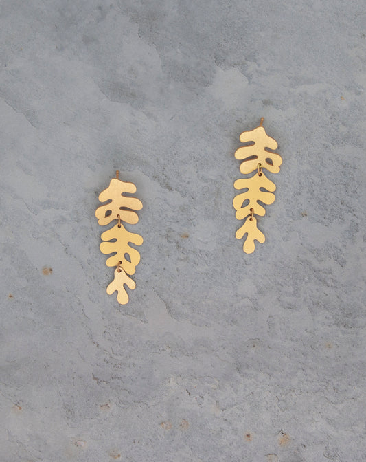 Tifaifai 24K Gold Stud Earrings